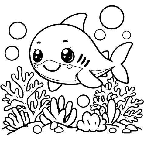 Cute Shark Coloring Pages