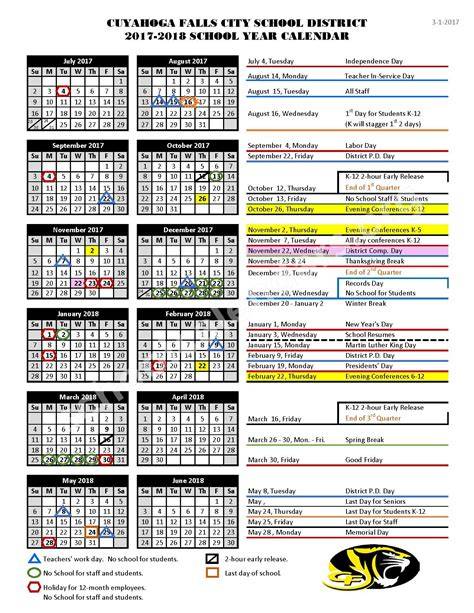 Cuyahoga Falls City Schools Calendar