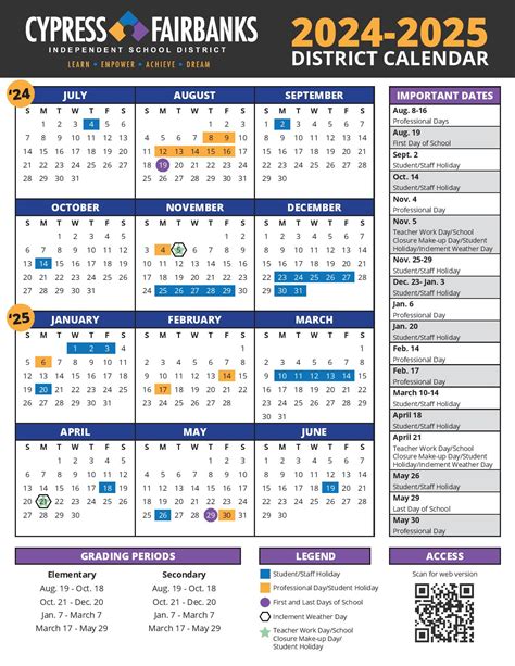 Cyfair Calendar 24 25