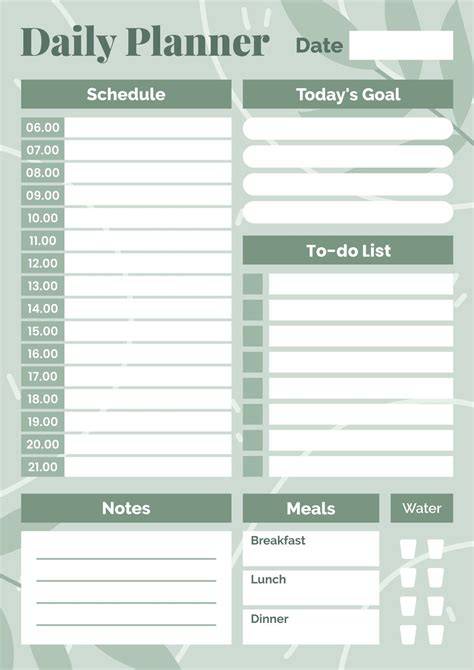 Daily Planning Calendar