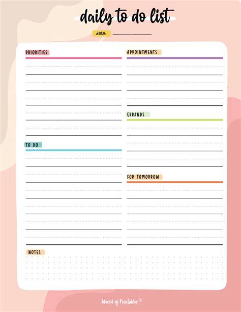 Daily To Do List Printable