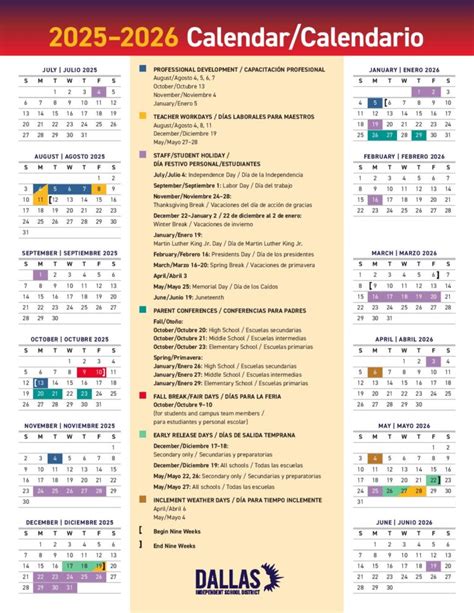 Dallas Isd 25 26 Calendar