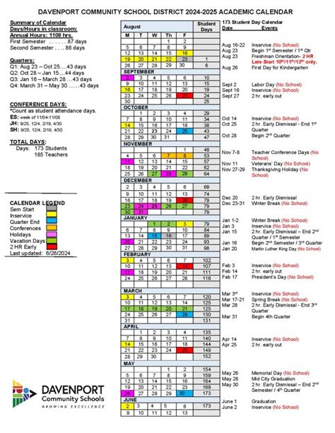 Davenport Community Schools Calendar