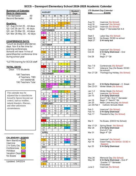Davenport Schools Calendar 24 25