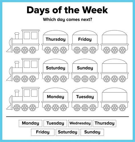 Days Of Week Printable Free