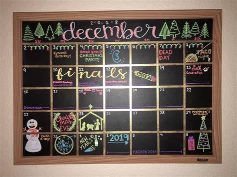 December Whiteboard Calendar Ideas