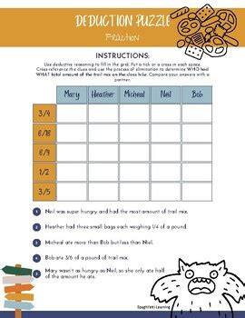 Deduction Puzzles Printable