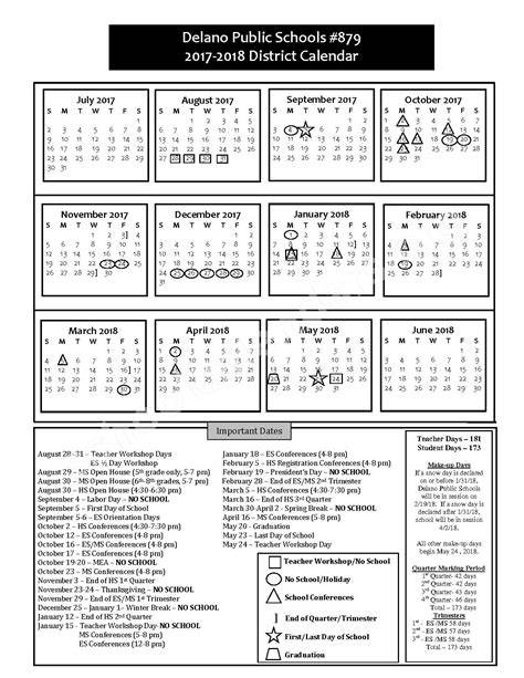 Delano Schools Calendar