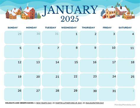 january 2025 calendar printable