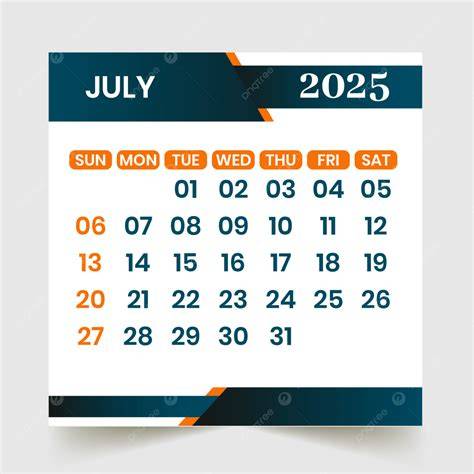 july 2025 calendar