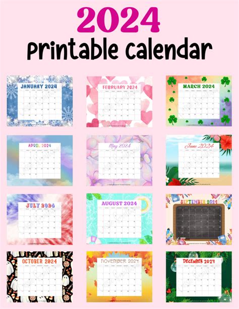 printable calendar pages 2025