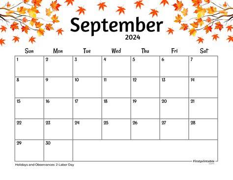 september 2024 calendar