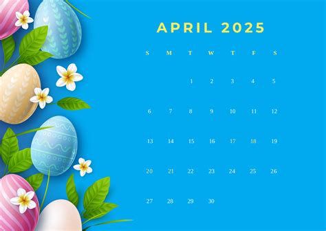 april 2025 calendar easter