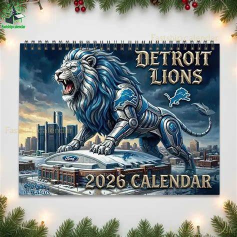 detroit lions wall calendar 2025