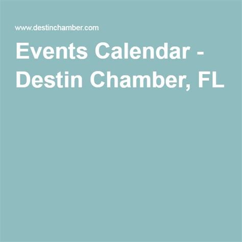 Destin Events Calendar