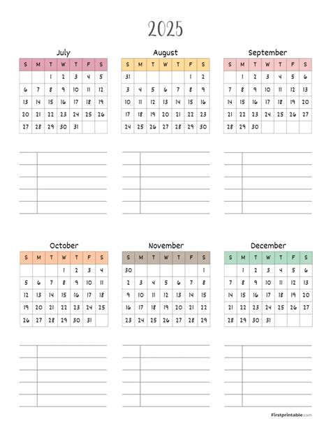 blank calendar 2025