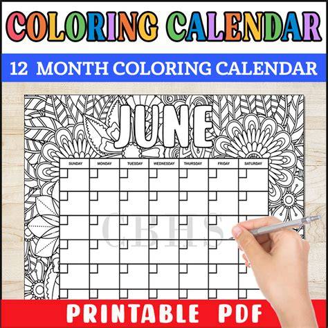 colouring in calendar