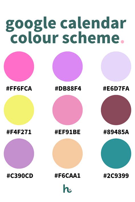 google calendar colour