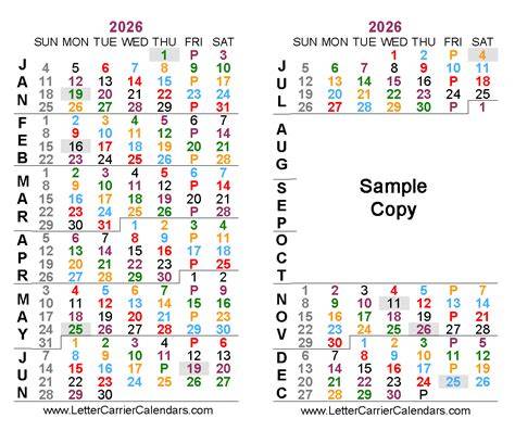 letter carrier calendar