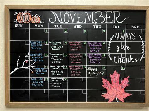 november calendar ideas