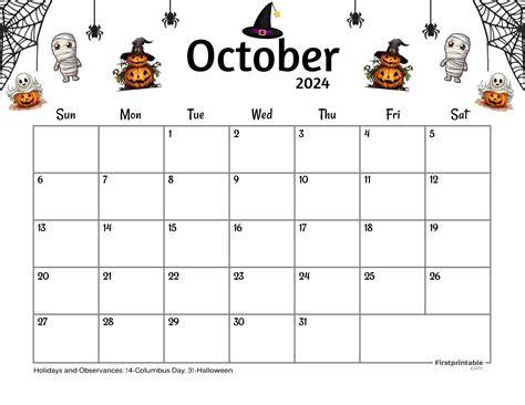 october 2024 calendar printable
