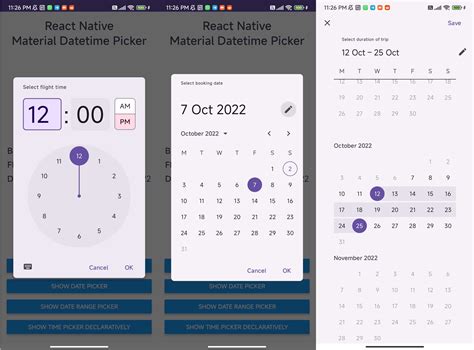 react calendar picker