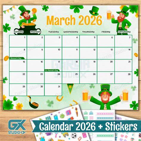 st patrick s day calendar