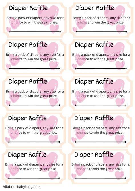 Diaper Raffle Tickets Printable Free