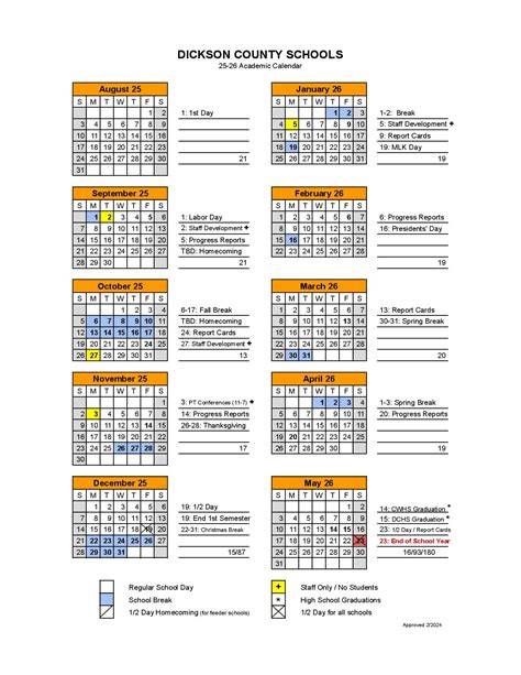 Dickson County School Calendar 25 26