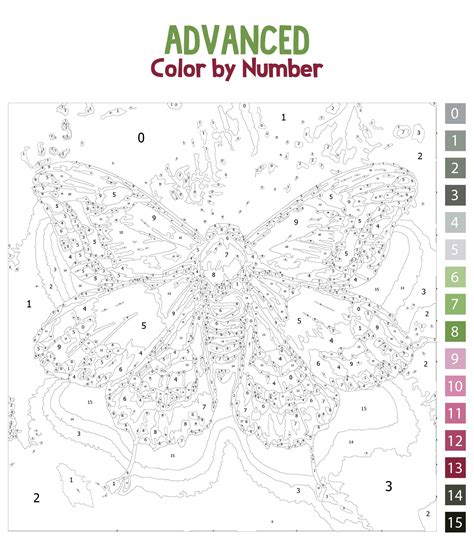 Difficult Color By Number Printables For Adults