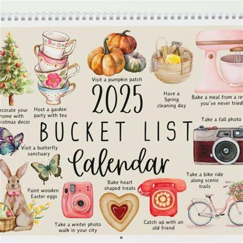2025 bucket list calendar