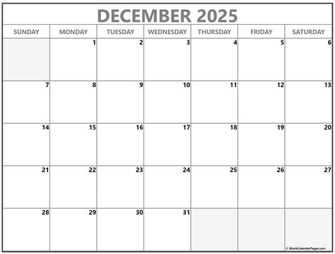blank calendar 2025