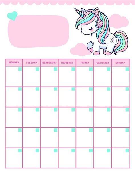 cute blank calendar