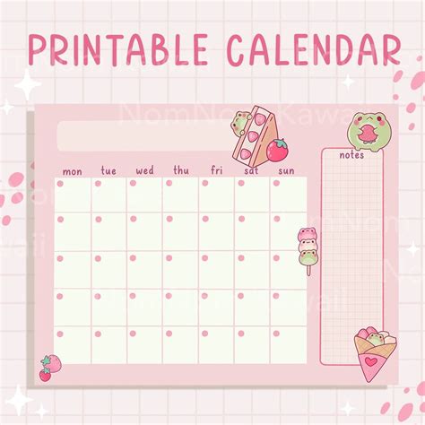cute printable calendar