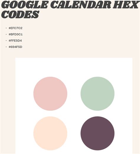 google calendar color schemes