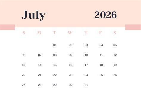 july 2026 calendar
