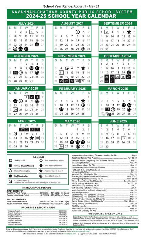 savannah chatham public schools calendar