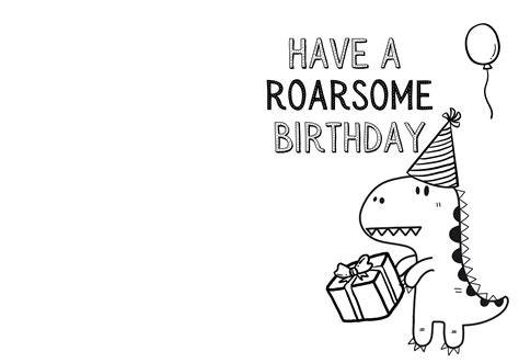 Dinosaur Birthday Card Printable