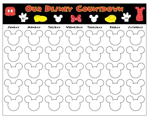Disney Countdown Calendar Printable