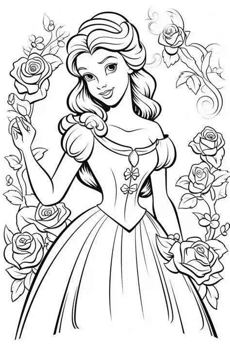 Disney Princess Belle Colouring Pages