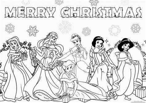 Disney Princess Christmas Coloring Pages