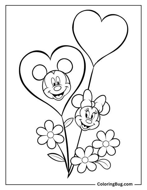 Disney Valentine Coloring Pages