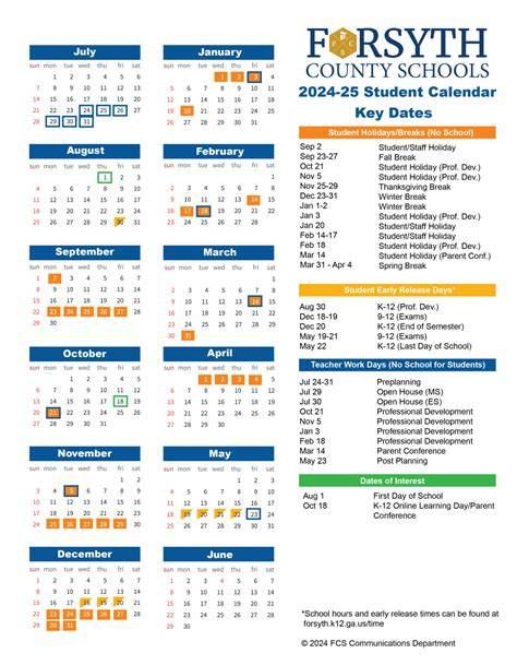 forsyth county schools calendar