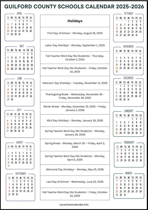 guilford county schools calendar