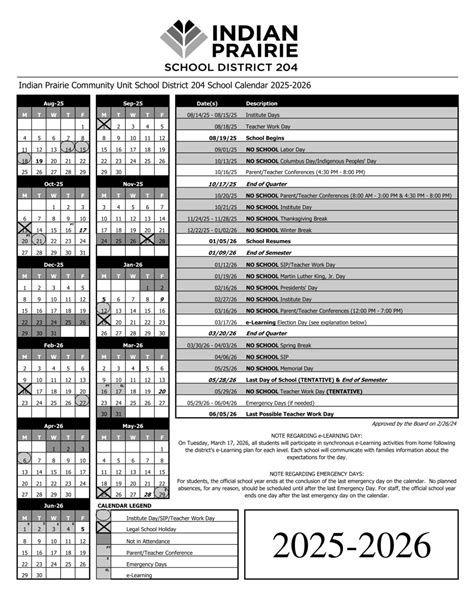Dist 204 Calendar