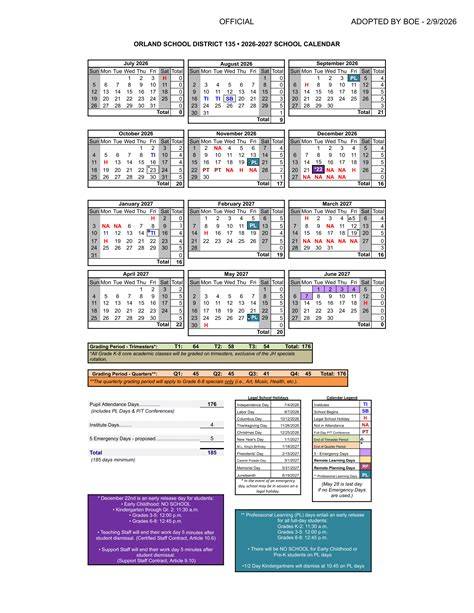 District 135 Calendar