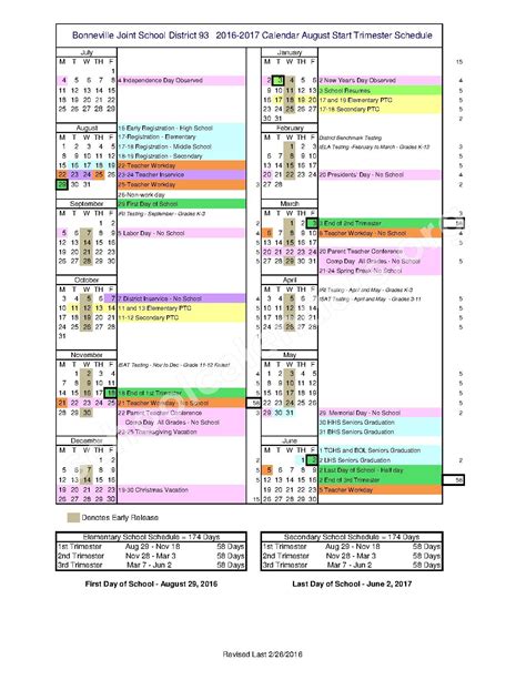 District 93 School Calendar