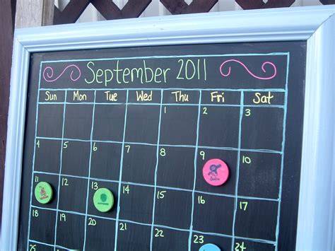 Diy Chalkboard Calendar