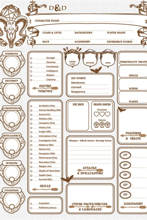 Dnd Character Sheet Printable
