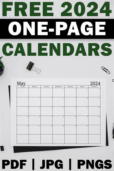 2024 printable calendar one page
